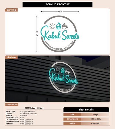 CUSTOM MOCKUP SIGN FOR Bismillah Khan