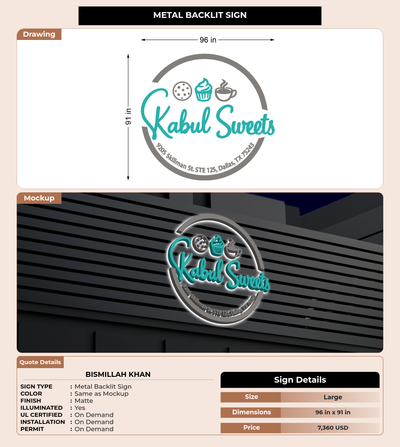 CUSTOM MOCKUP SIGN FOR Bismillah Khan