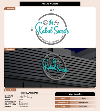 CUSTOM MOCKUP SIGN FOR Bismillah Khan