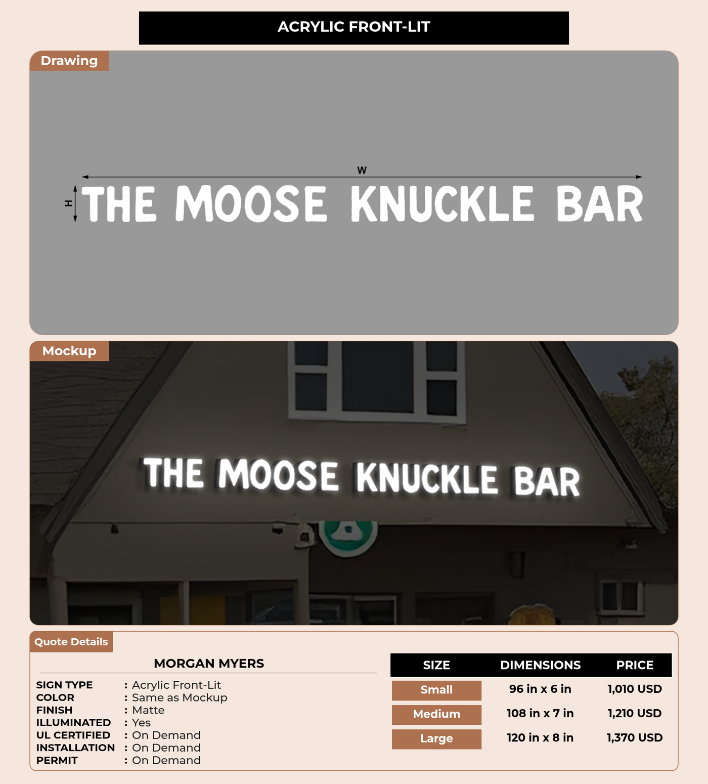 CUSTOM MOCKUP SIGN FOR Morgan Myers