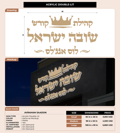 CUSTOM MOCKUP SIGN FOR Avraham saadon