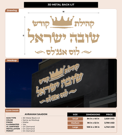 CUSTOM MOCKUP SIGN FOR Avraham saadon