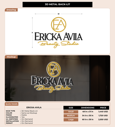 CUSTOM MOCKUP SIGN FOR Ericka Avila