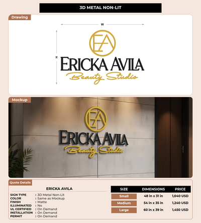 CUSTOM MOCKUP SIGN FOR Ericka Avila