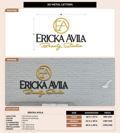 CUSTOM MOCKUP SIGN FOR Ericka Avila