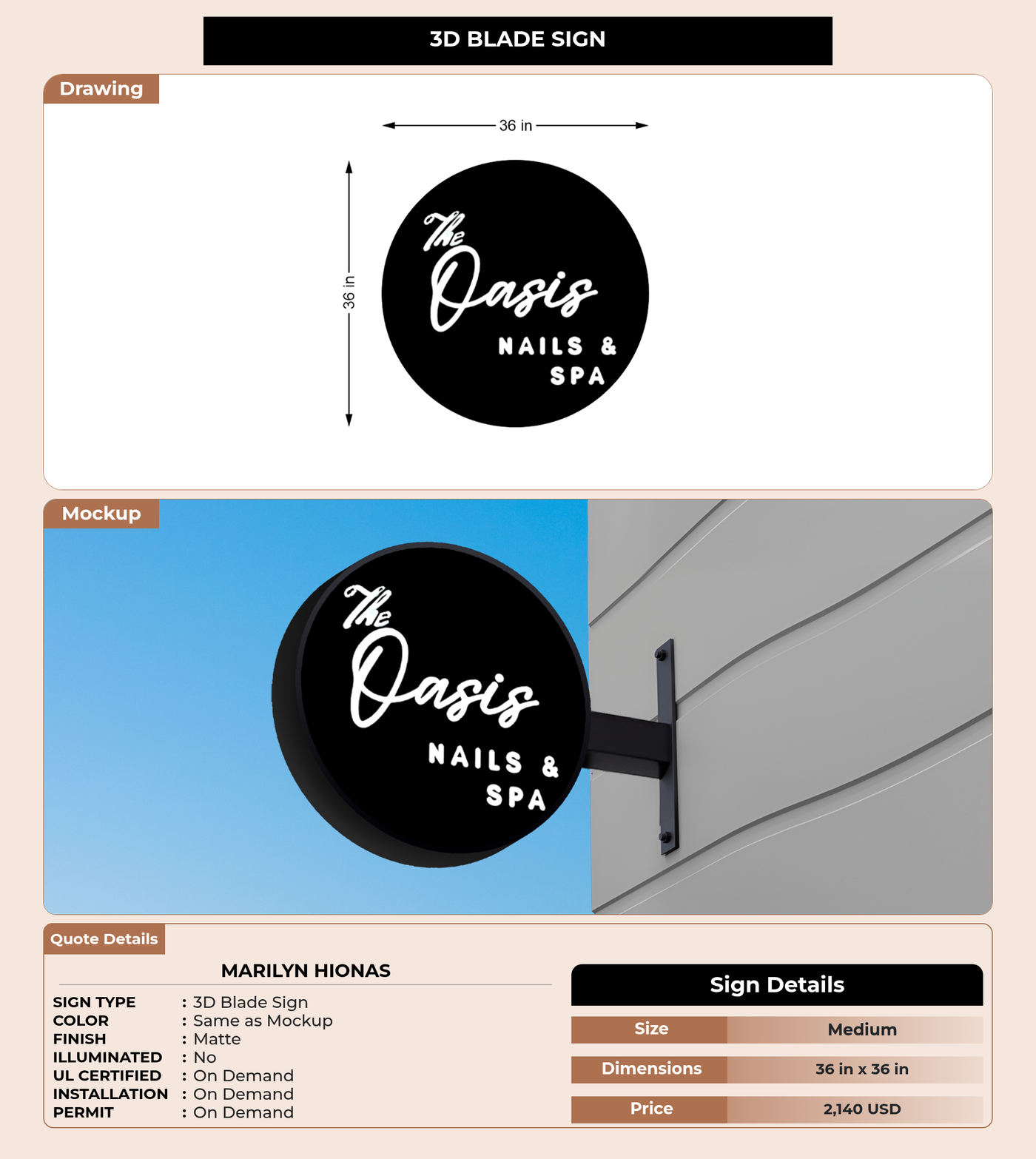 CUSTOM MOCKUP SIGN FOR Marilyn Hionas