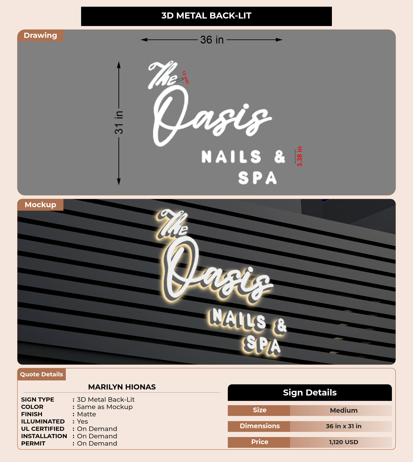 CUSTOM MOCKUP SIGN FOR Marilyn Hionas