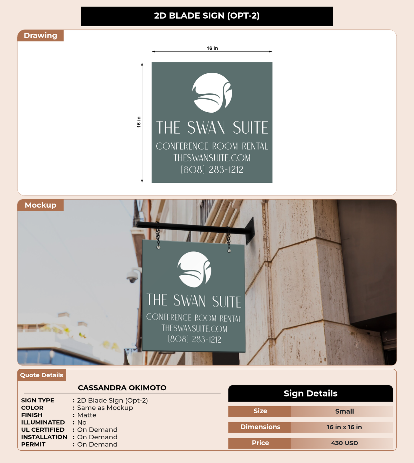 CUSTOM MOCKUP SIGN FOR Cassandra Okimoto