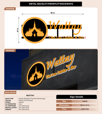 CUSTOM MOCKUP SIGN FOR Wattay