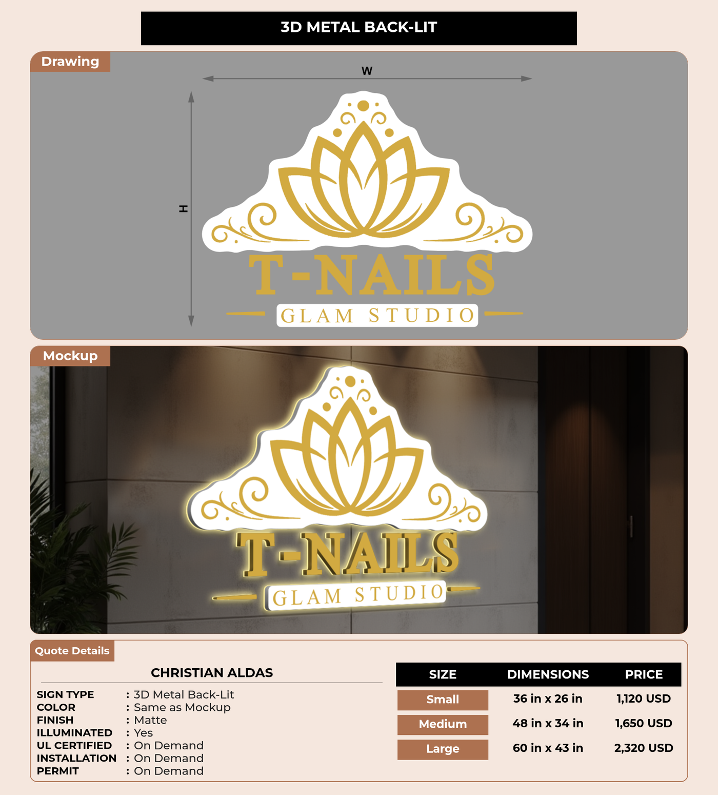 CUSTOM MOCKUP SIGN FOR Christian Aldas