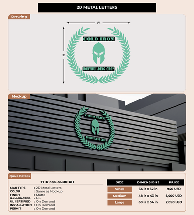 CUSTOM MOCKUP SIGN FOR Thomas Aldrich