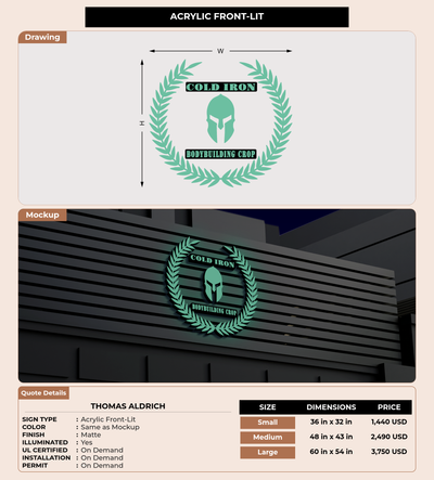 CUSTOM MOCKUP SIGN FOR Thomas Aldrich