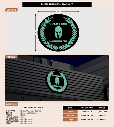 CUSTOM MOCKUP SIGN FOR Thomas Aldrich