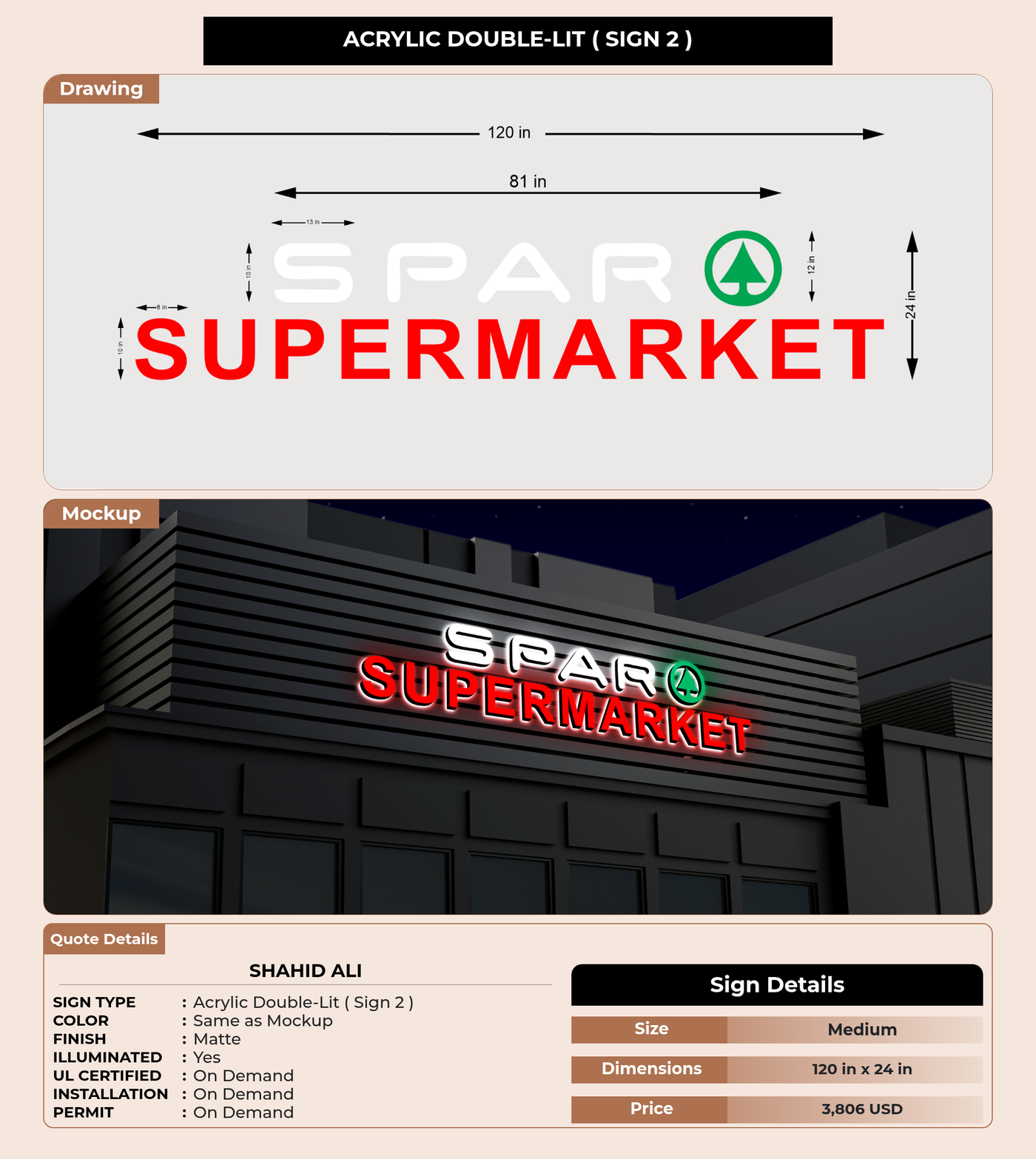 CUSTOM MOCKUP SIGN FOR Shahid Ali