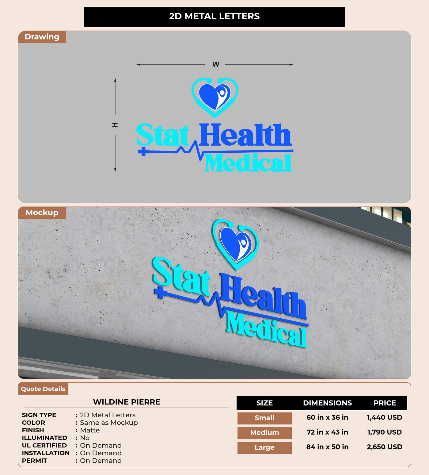 CUSTOM MOCKUP SIGN FOR Wildine Pierre