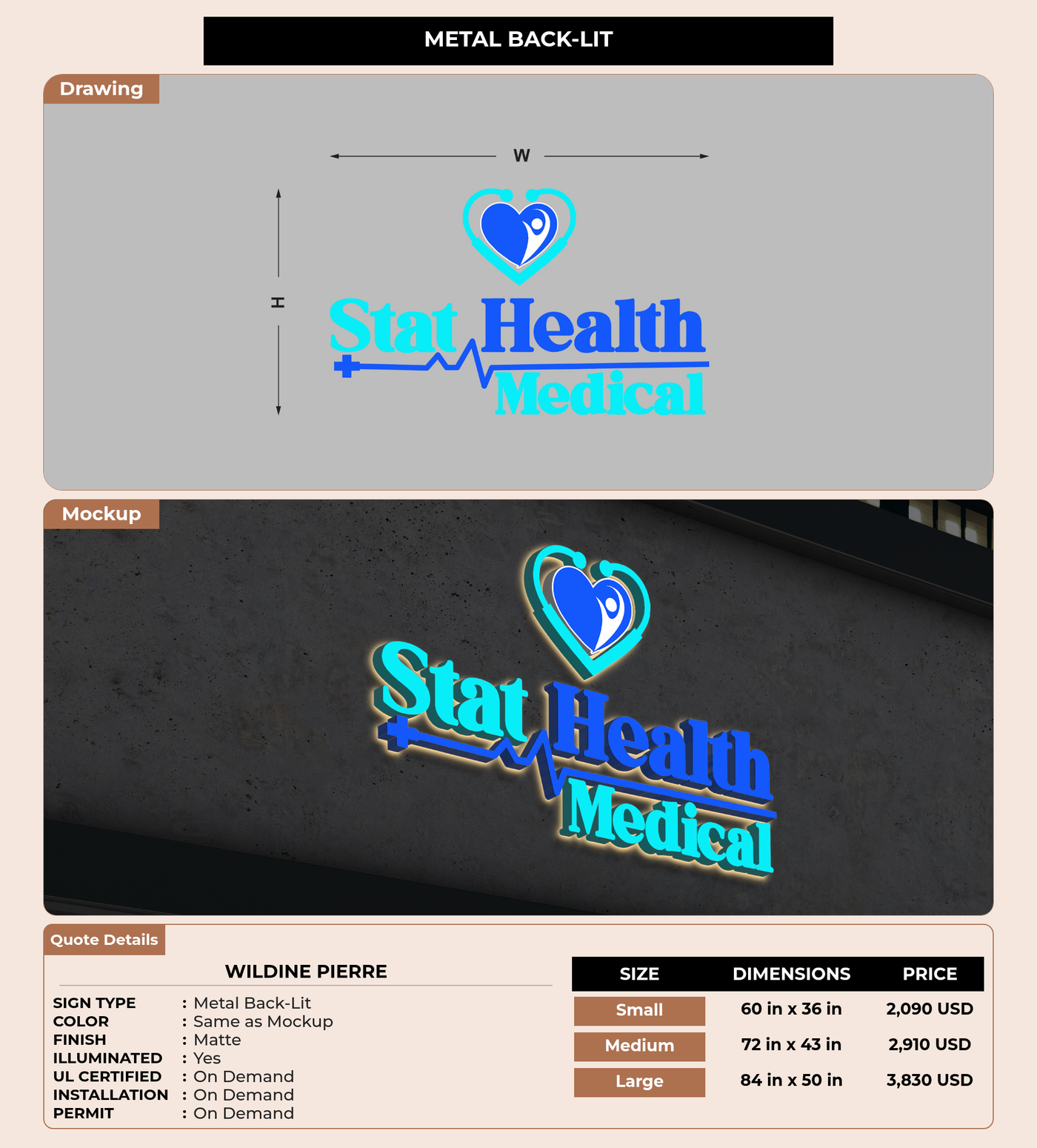 CUSTOM MOCKUP SIGN FOR Wildine Pierre