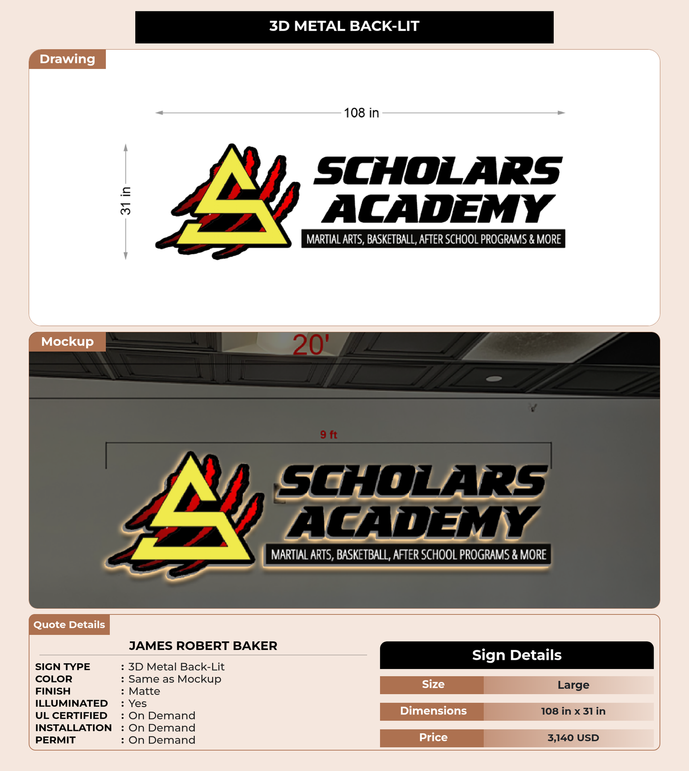 CUSTOM MOCKUP SIGN FOR James Robert Baker