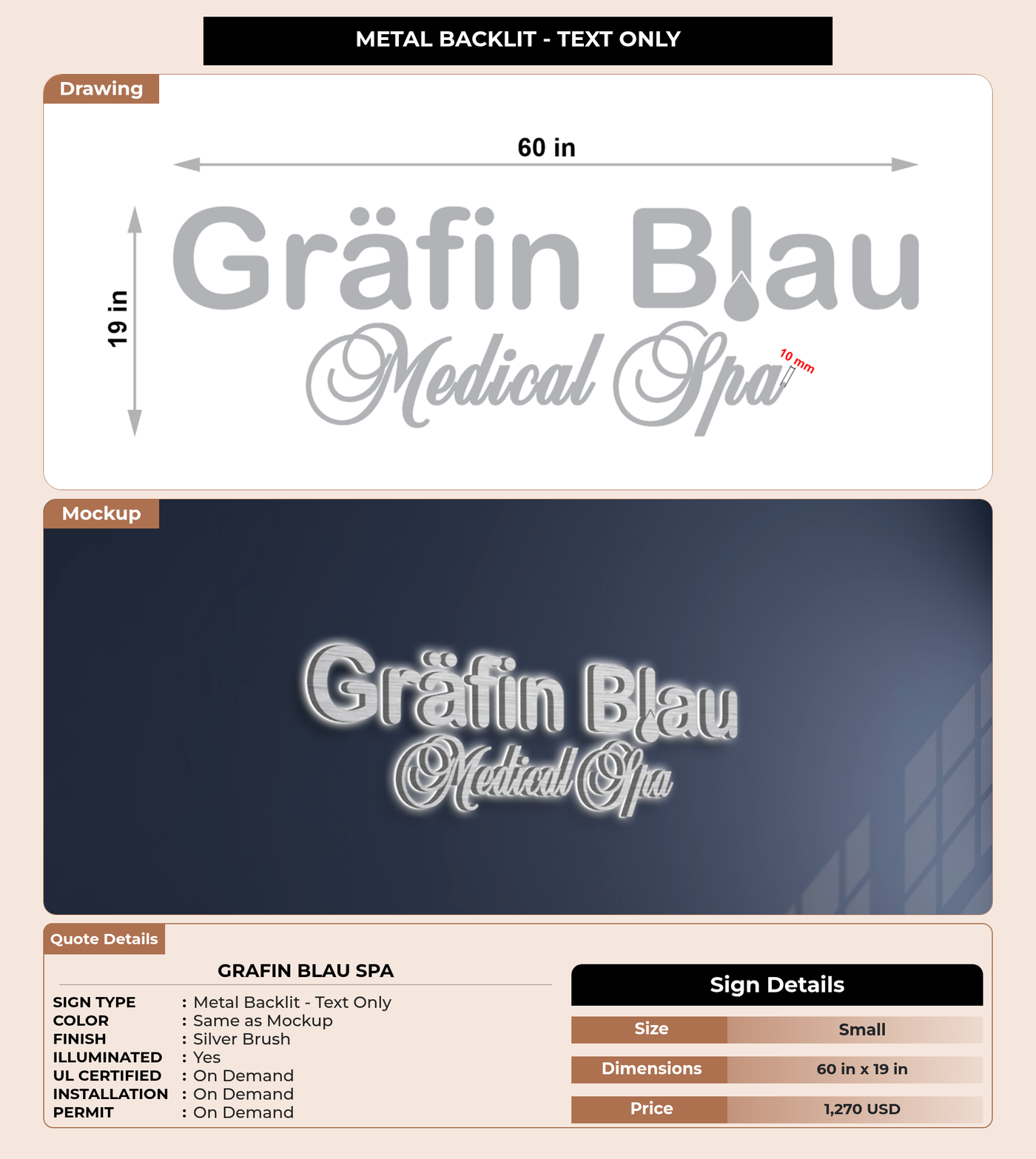 CUSTOM MOCKUP SIGN FOR Grafin Blau Spa