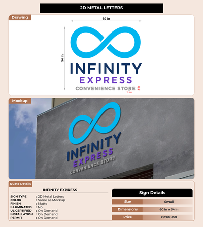 CUSTOM MOCKUP SIGN FOR Infinity Express