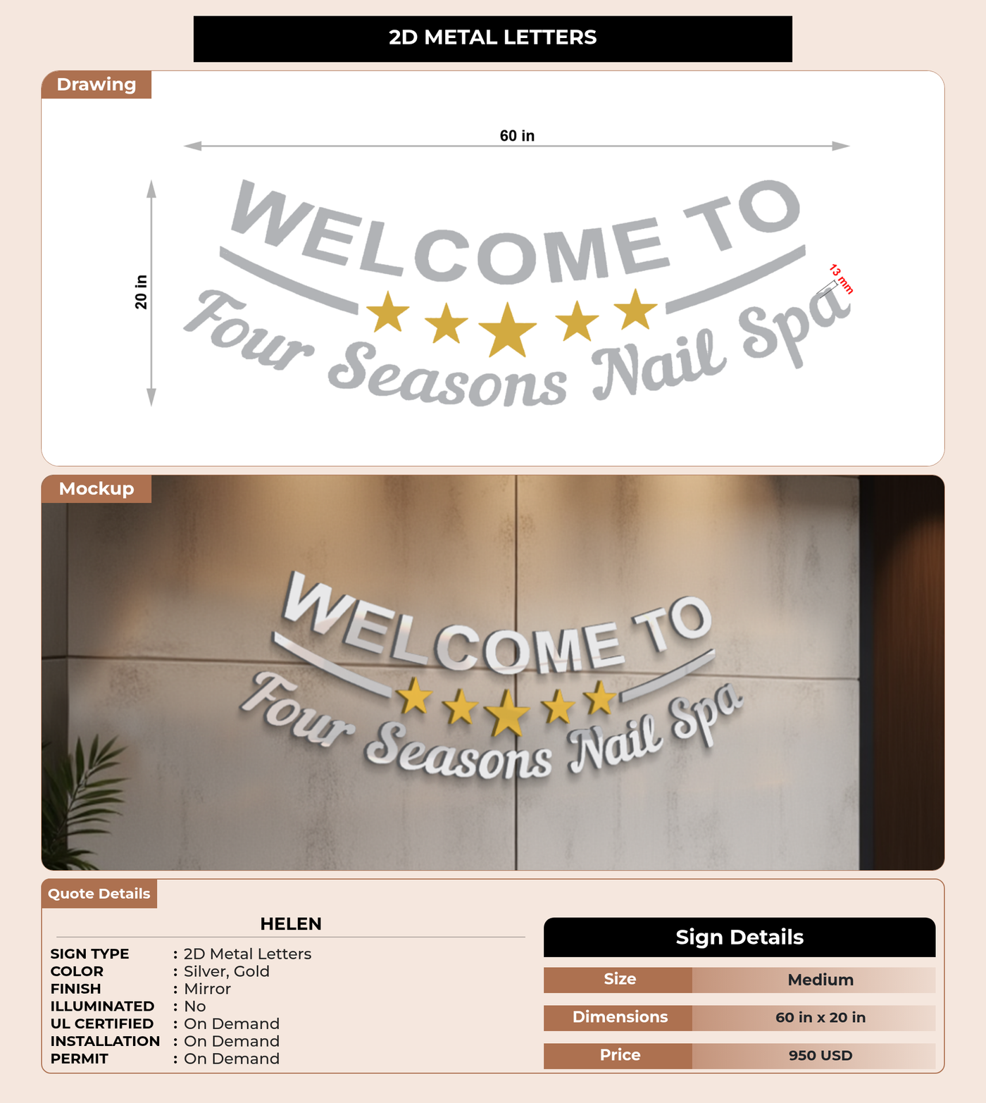 CUSTOM MOCKUP SIGN FOR Helen