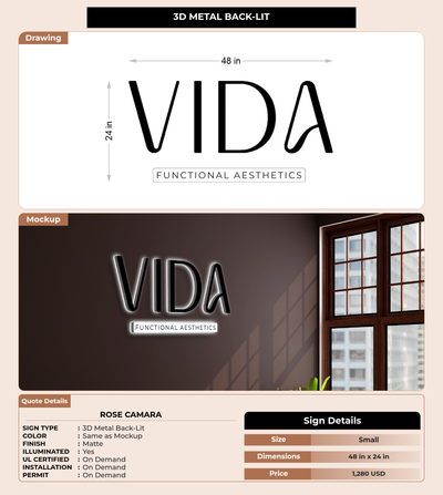 CUSTOM MOCKUP SIGN FOR Rose Camara