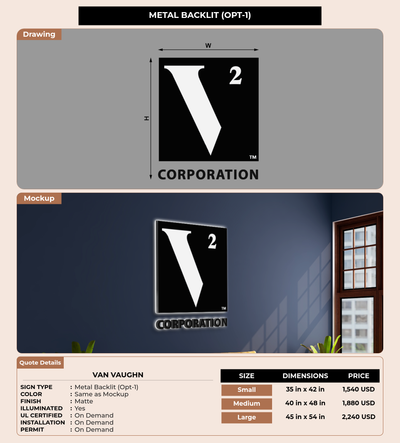 CUSTOM MOCKUP SIGN FOR Van Vaughn