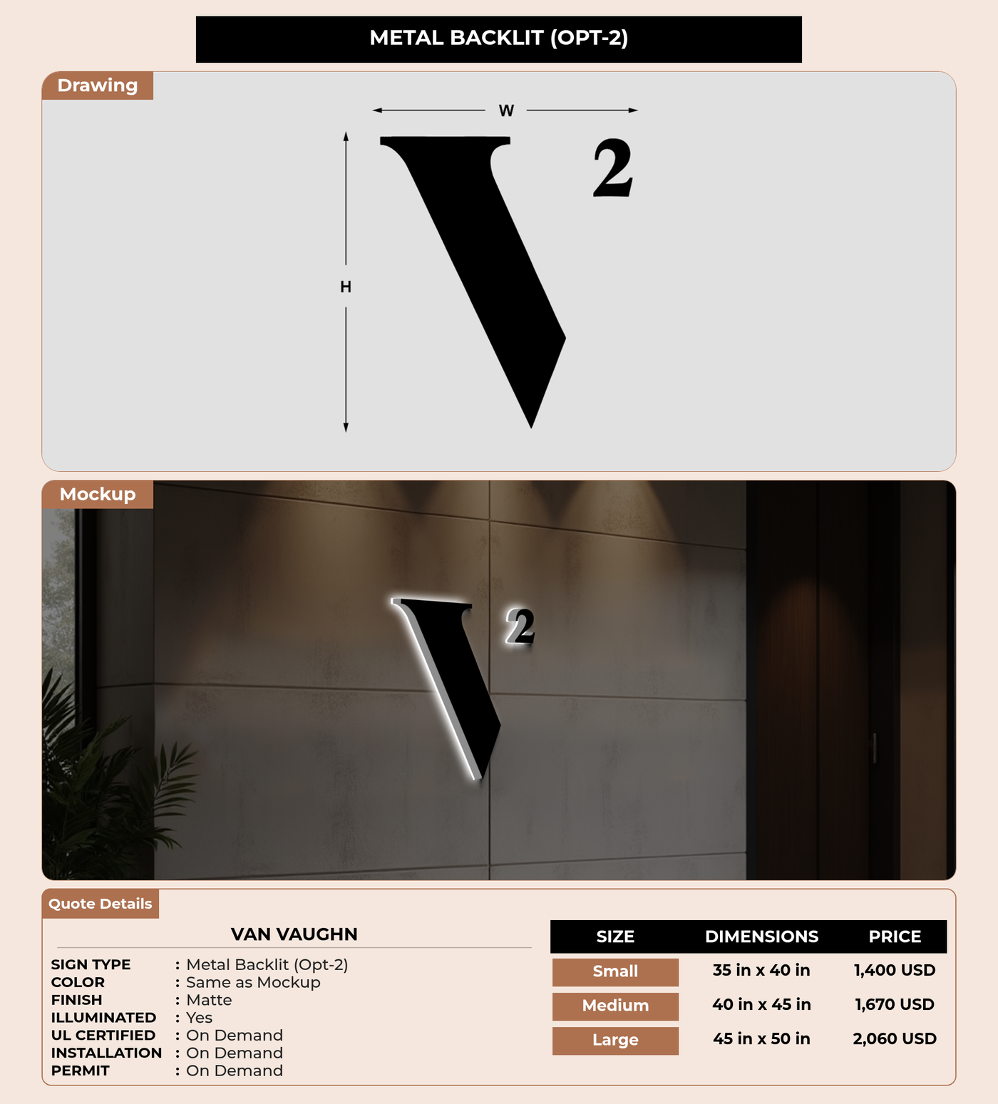 CUSTOM MOCKUP SIGN FOR Van Vaughn