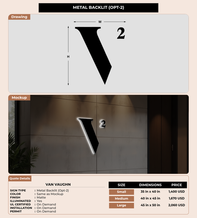 CUSTOM MOCKUP SIGN FOR Van Vaughn