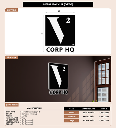 CUSTOM MOCKUP SIGN FOR Van Vaughn
