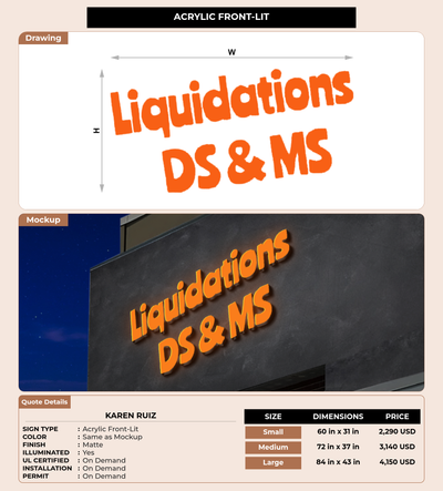 CUSTOM MOCKUP SIGN FOR Karen Ruiz