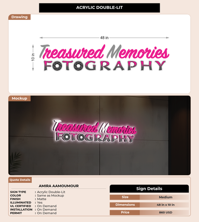 CUSTOM MOCKUP SIGN FOR Amira Aamoumour
