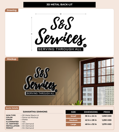 CUSTOM MOCKUP SIGN FOR Samantha Simmons