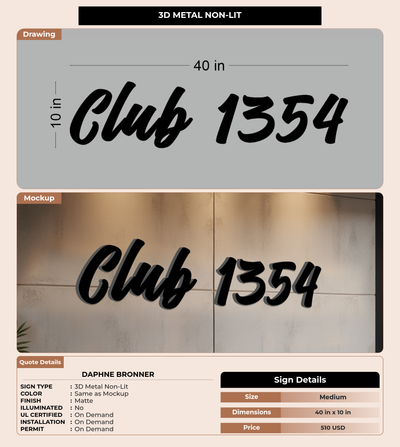 CUSTOM MOCKUP SIGN FOR Daphne Bronner