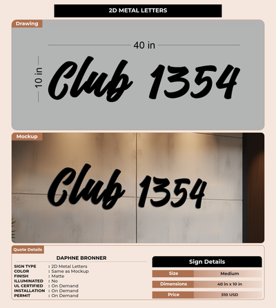 CUSTOM MOCKUP SIGN FOR Daphne Bronner