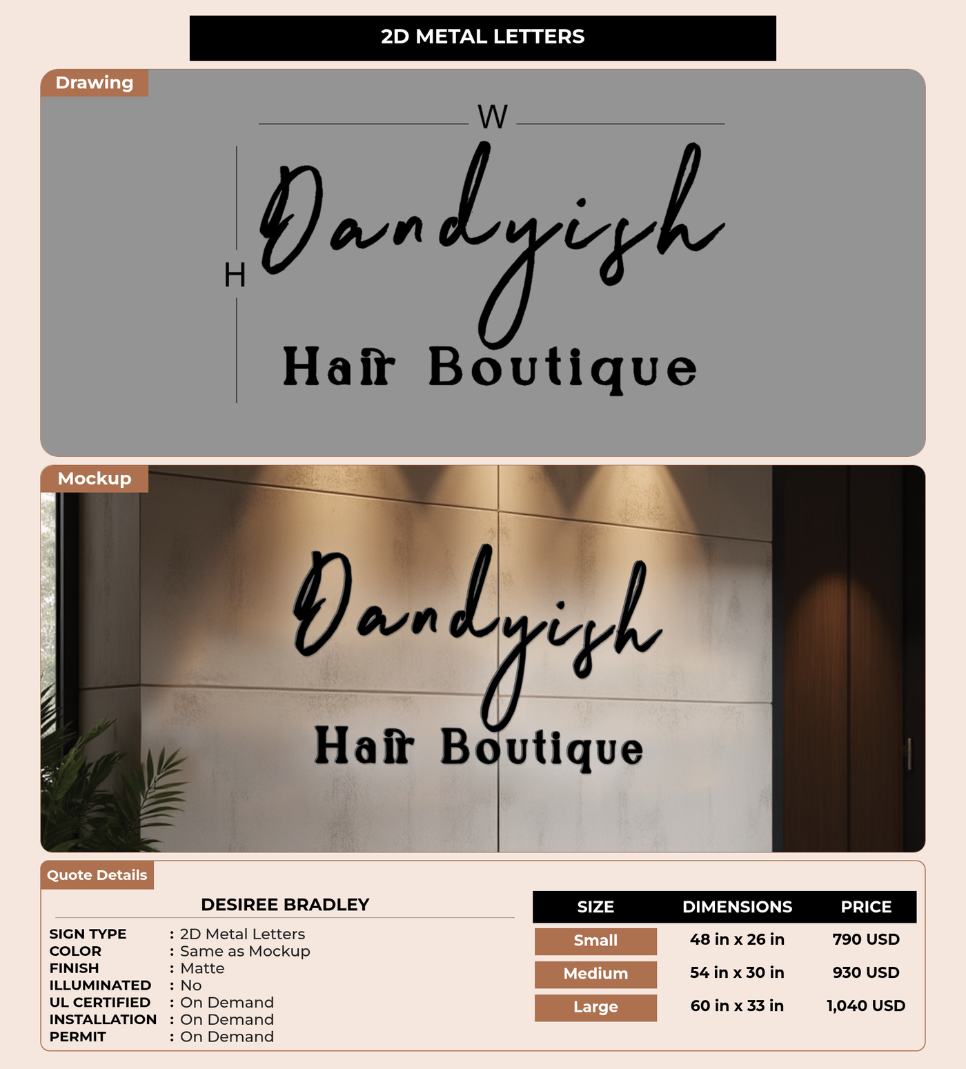 CUSTOM MOCKUP SIGN FOR Desiree Bradley
