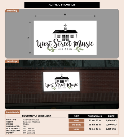 CUSTOM MOCKUP SIGN FOR Courtney A Chizmadia