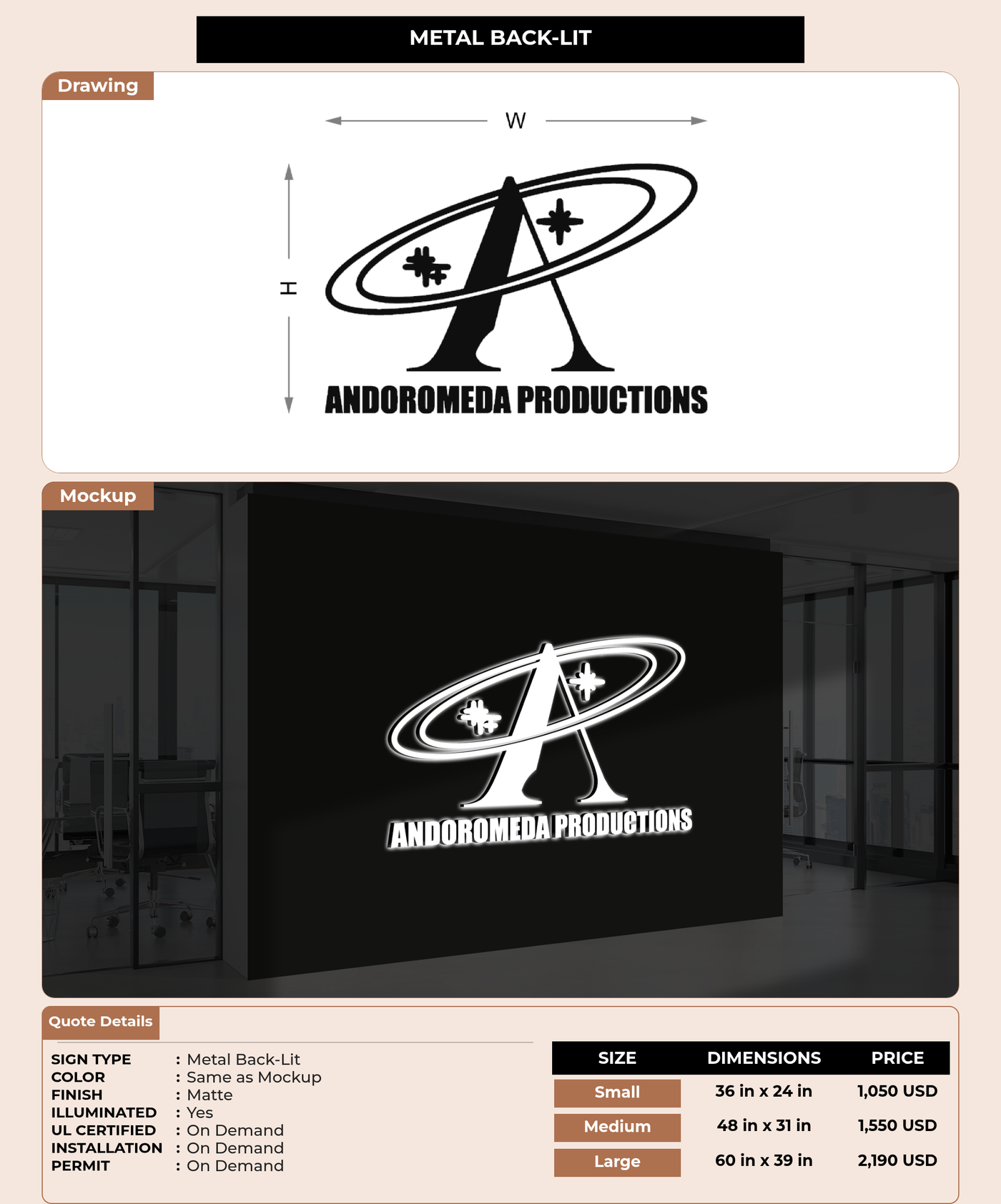 CUSTOM MOCKUP SIGN FOR