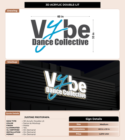 CUSTOM MOCKUP SIGN FOR Justine Protopapa
