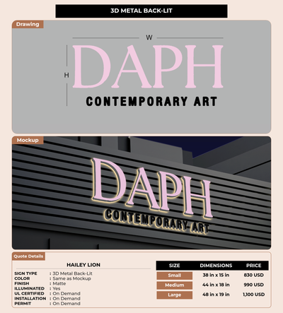 CUSTOM MOCKUP SIGN FOR Hailey Lion