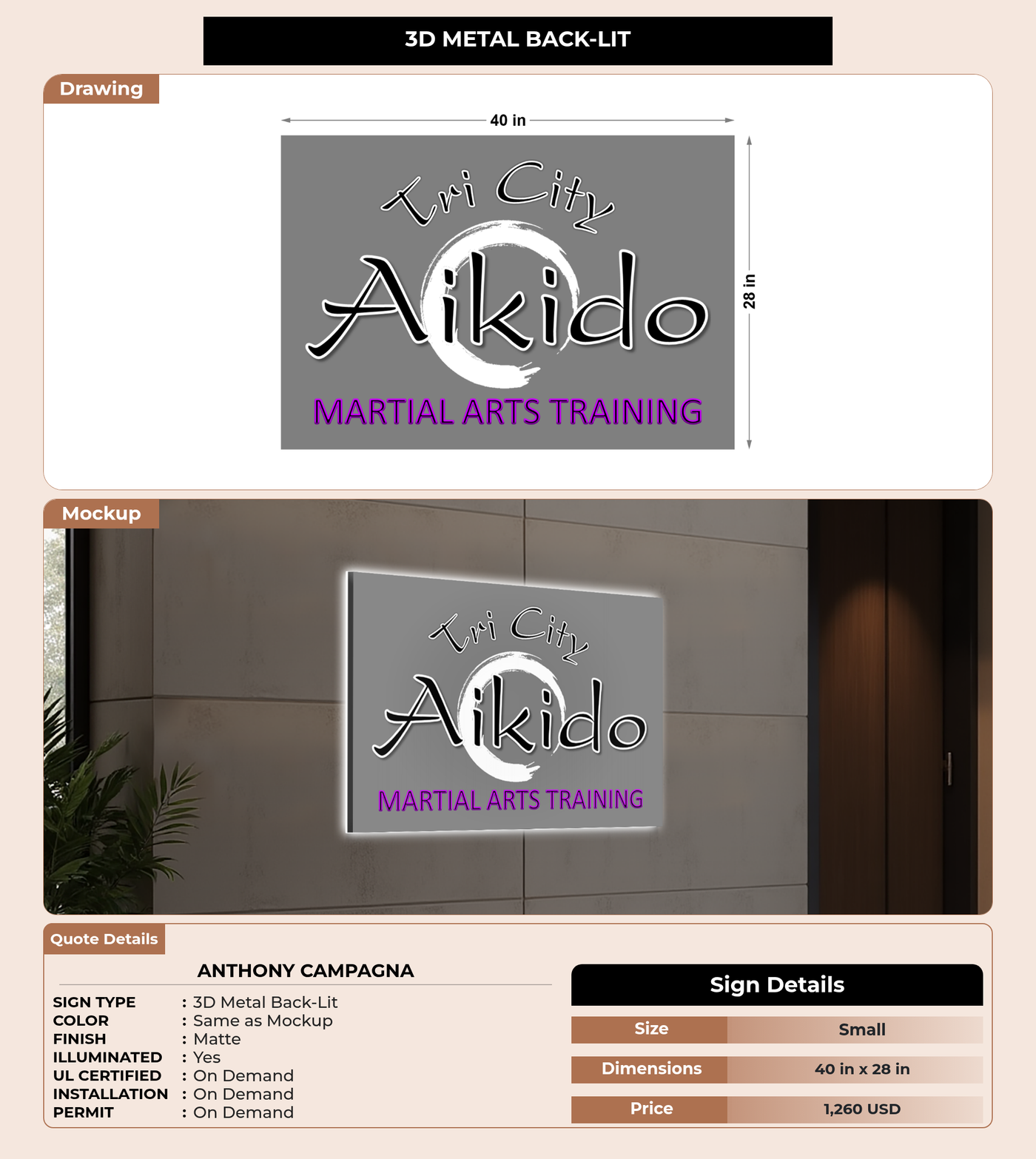 CUSTOM MOCKUP SIGN FOR Anthony Campagna