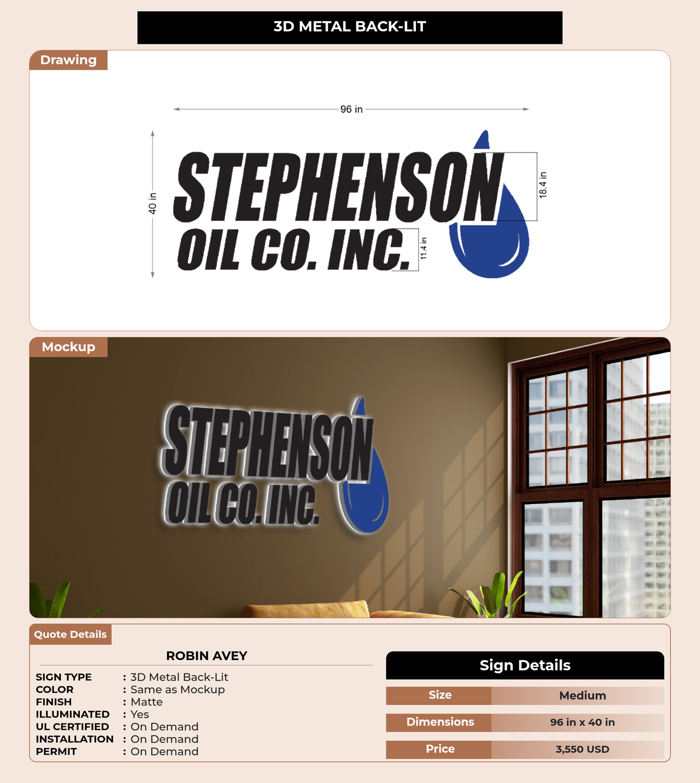 CUSTOM MOCKUP SIGN FOR Robin Avey