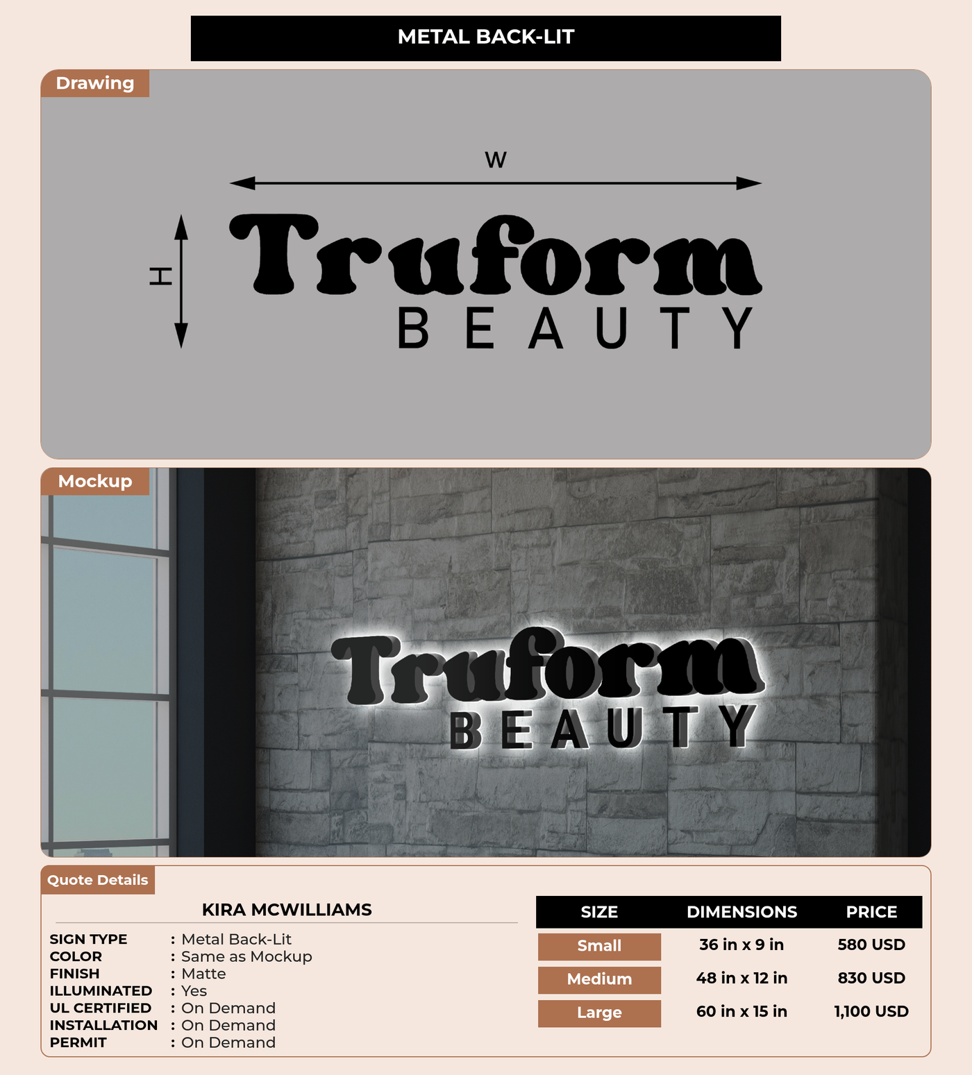 CUSTOM MOCKUP SIGN FOR Kira Mcwilliams