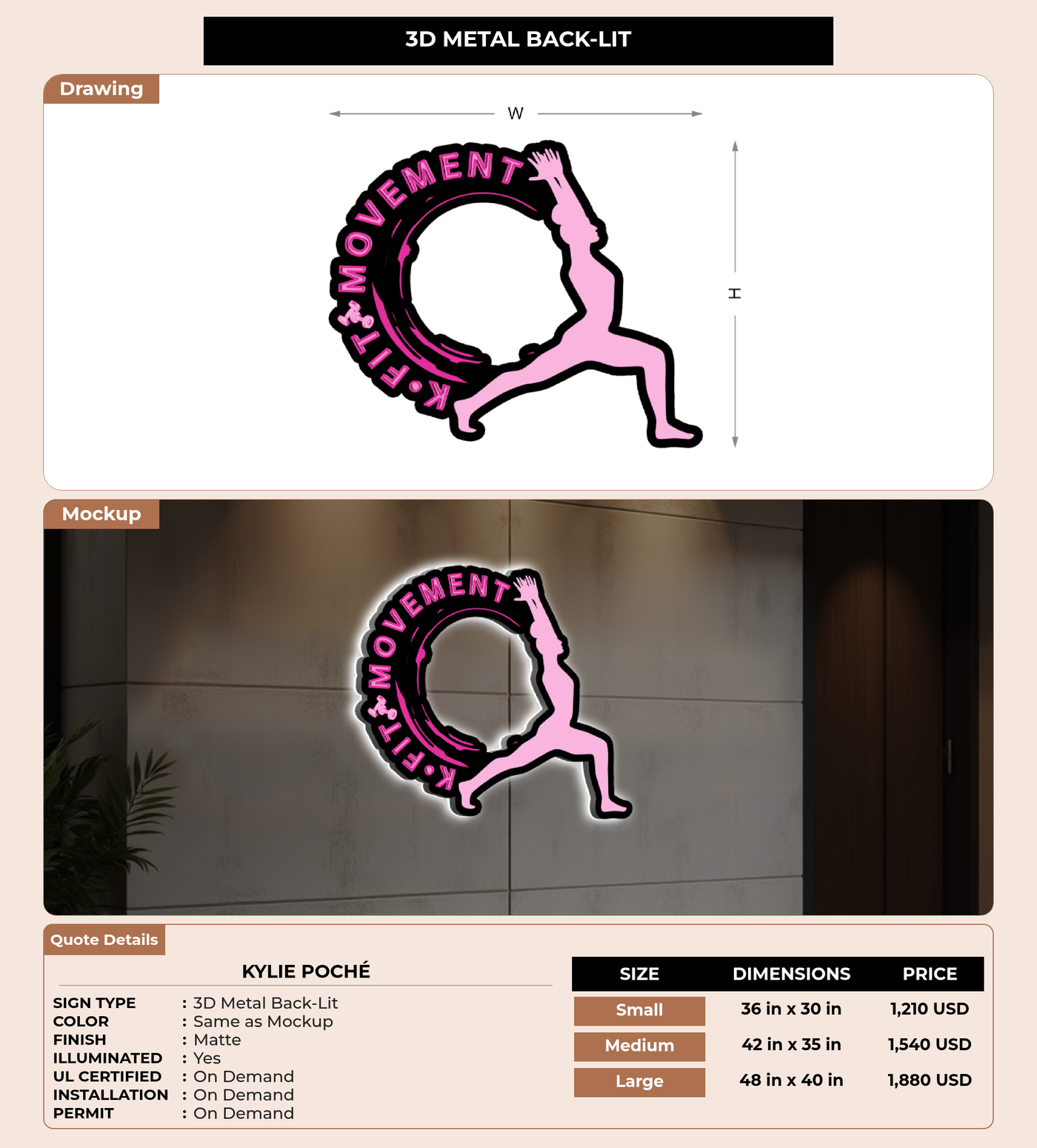 CUSTOM MOCKUP SIGN FOR Kylie Poché