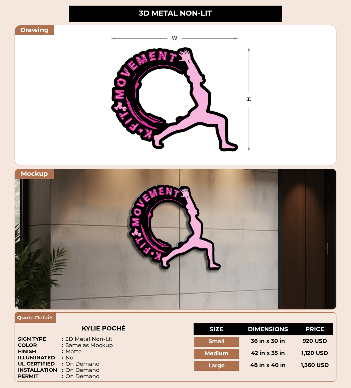 CUSTOM MOCKUP SIGN FOR Kylie Poché