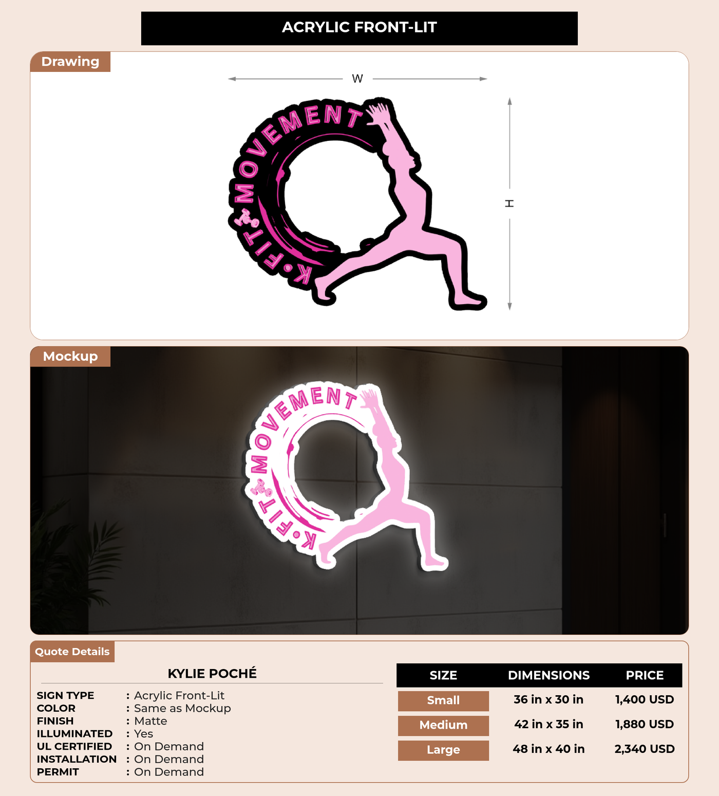 CUSTOM MOCKUP SIGN FOR Kylie Poché