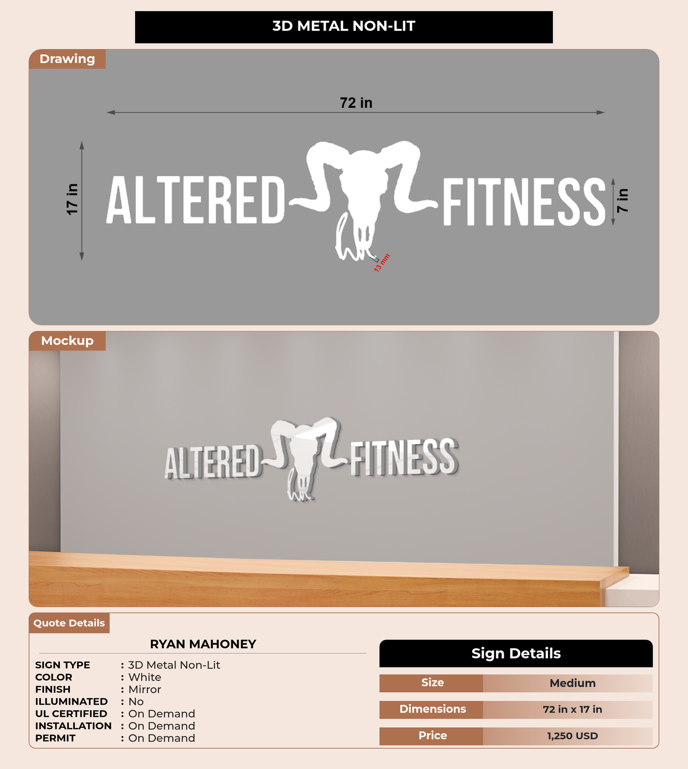 CUSTOM MOCKUP SIGN FOR Ryan Mahoney
