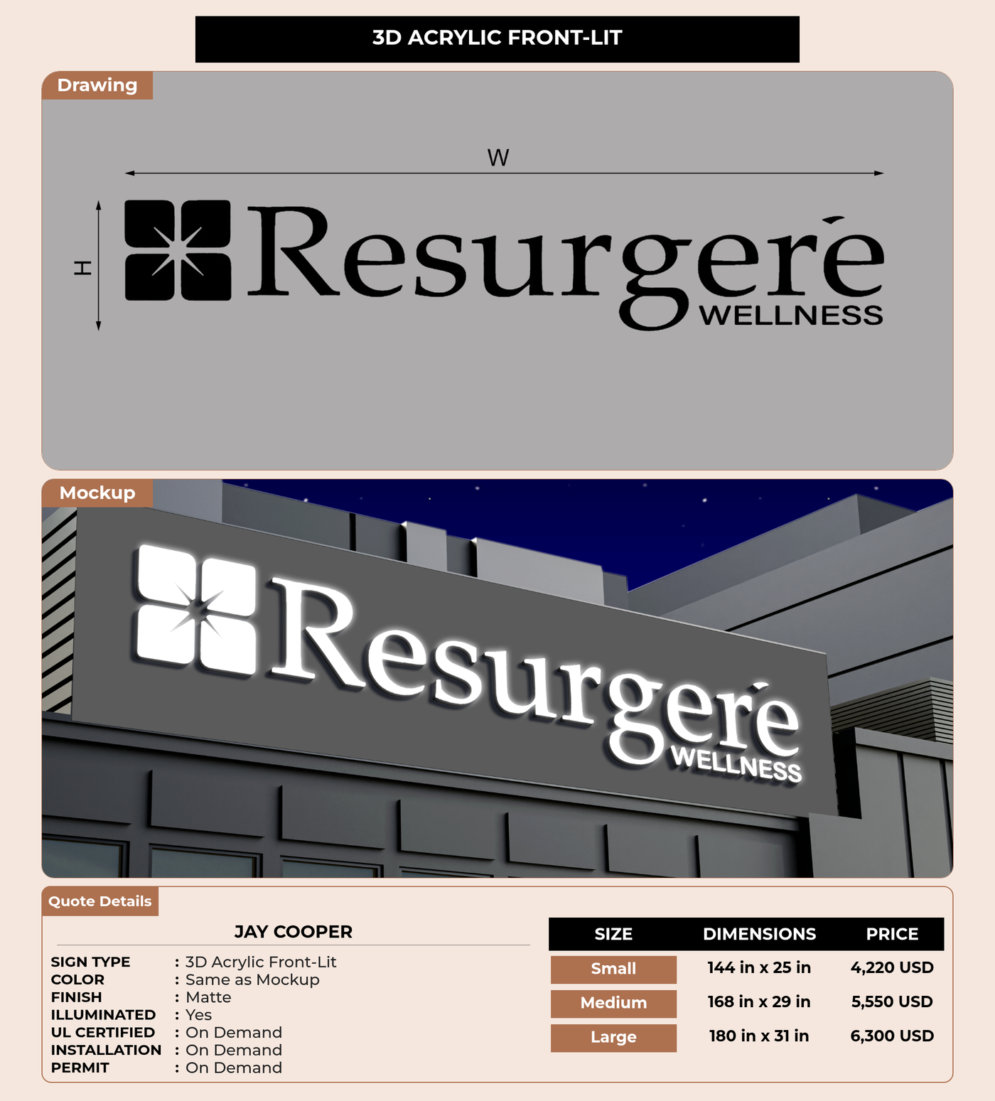 CUSTOM MOCKUP SIGN FOR Jay Cooper