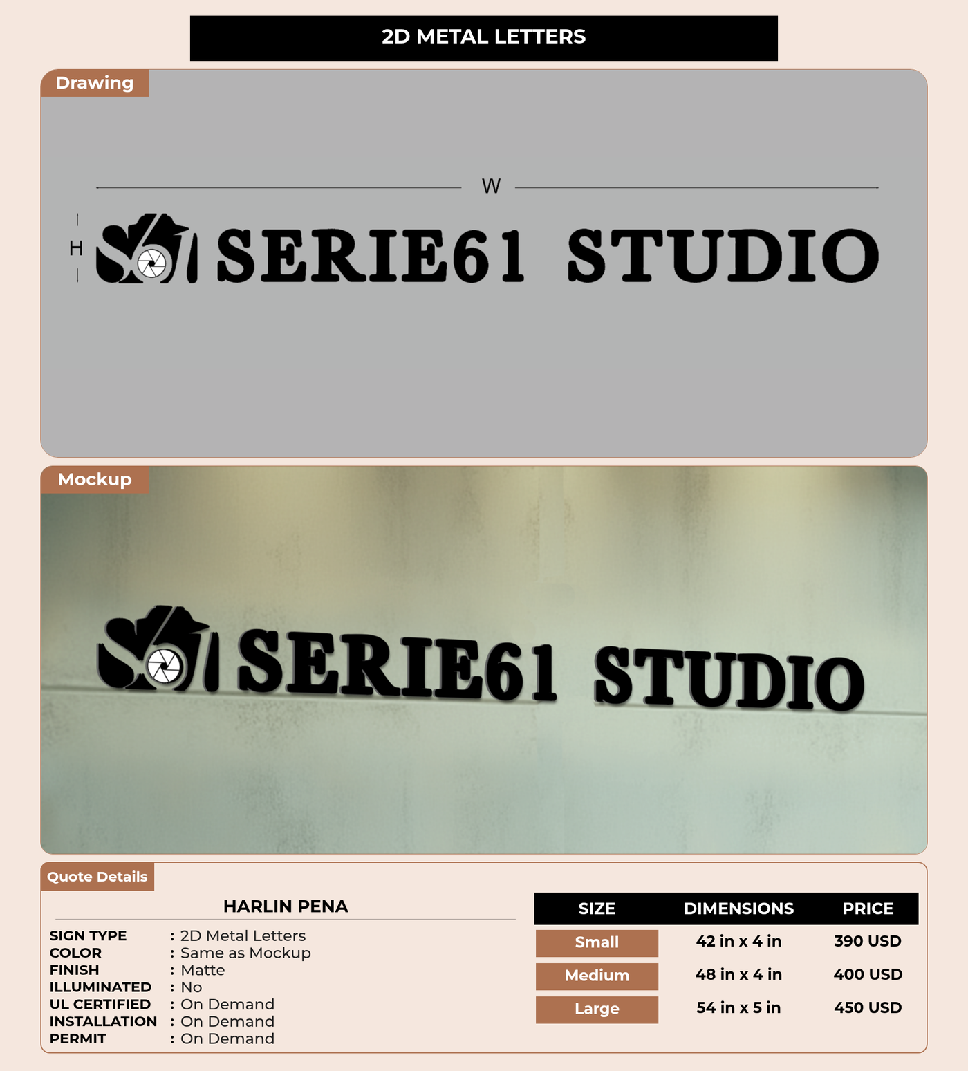 CUSTOM MOCKUP SIGN FOR Harlin Pena