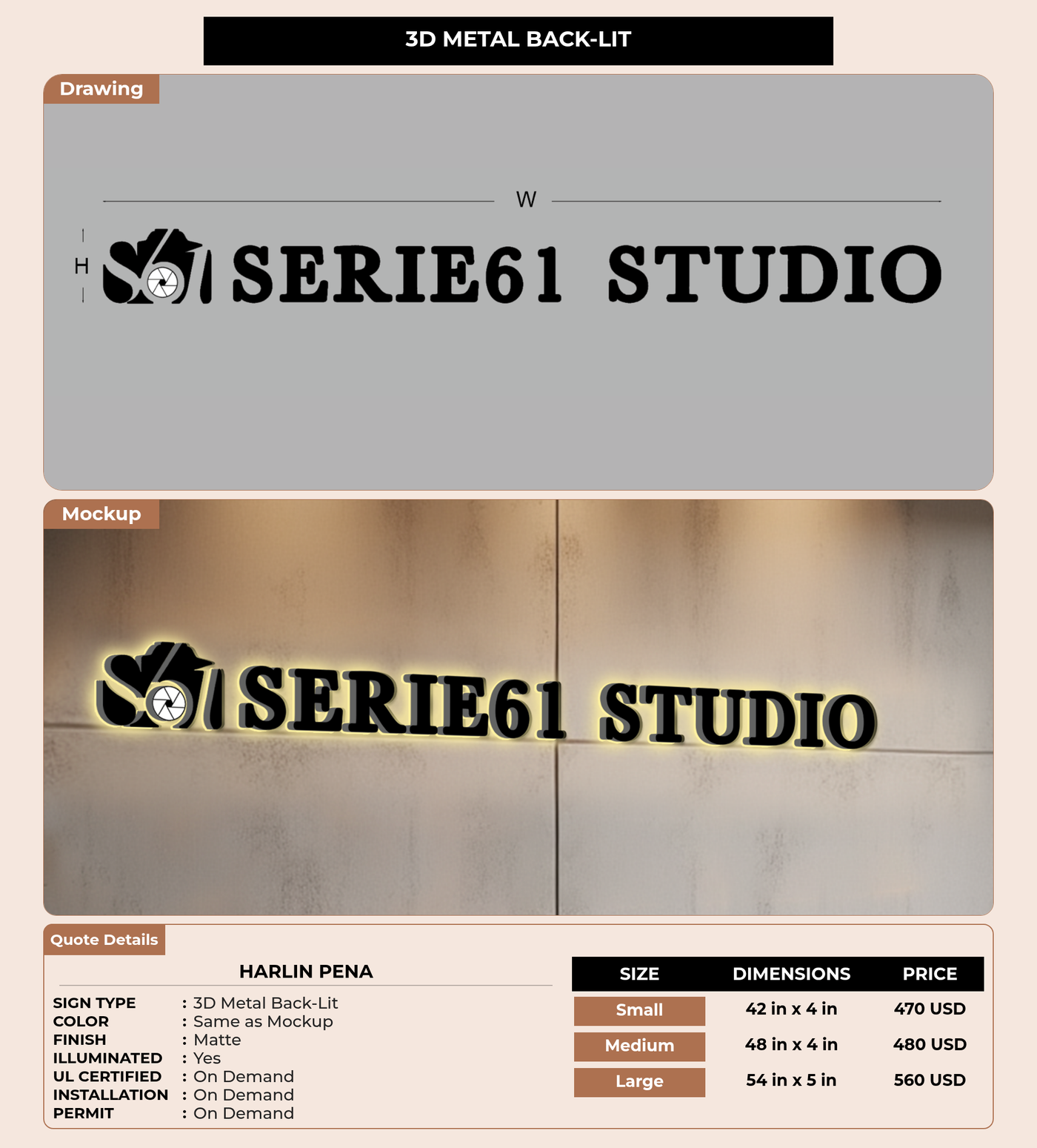 CUSTOM MOCKUP SIGN FOR Harlin Pena
