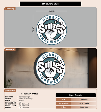 CUSTOM MOCKUP SIGN FOR Smietana James